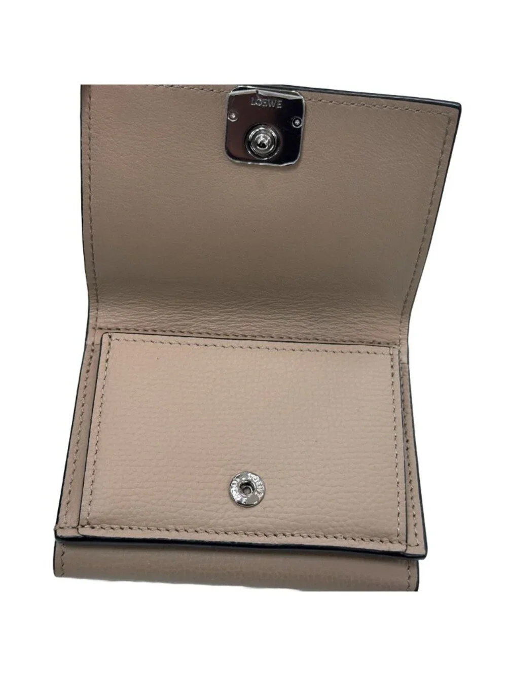 Loewe Anagram Trifold Wallet Sand Calfskin